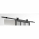 OPTIMUM Kit porte coulissante ATELIER noir + rail apparent - 204 x 83 cm - verre transparent