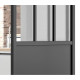 OPTIMUM Kit porte coulissante ATELIER noir + rail apparent - 204 x 83 cm - verre transparent