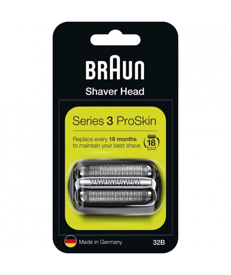 Braun Series 3 ProSkin Piece De Rechange Pour Rasoir Électrique Noire, Compatible avec les rasoirs Series 3, 32B