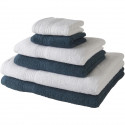 TODAY Lot de 6 serviettes de bain - Bleu et blanc - 100 % coton - Invités 30x50 cm, 2 serviettes 50x100 cm et 2 draps 70x130 cm