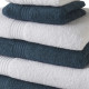 TODAY Lot de 6 serviettes de bain - Bleu et blanc - 100 % coton - Invités 30x50 cm, 2 serviettes 50x100 cm et 2 draps 70x130 cm