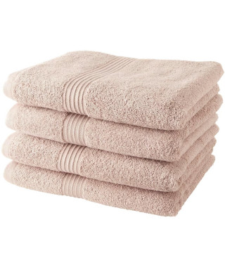 TODAY Lot de 4 Serviettes de Bain 100% coton - 50x100 cm - Rose des sables