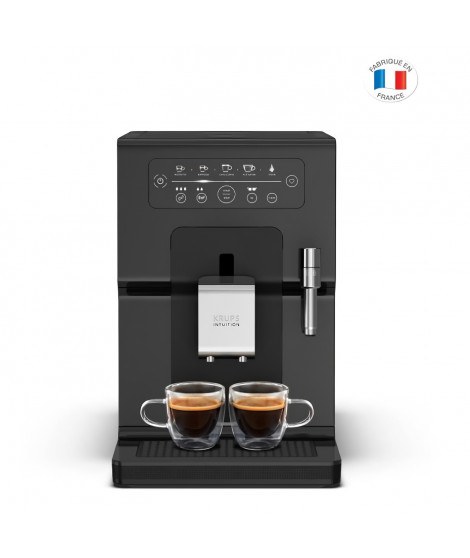 KRUPS YY4371FD Intuition Machine a café expresso, Broyeur a grain, 1450 W, 15 bars, Réservoir 3 L, Température réglable, Noire