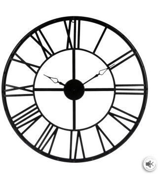 Horloge en métal - Vintage - Ø 70 cm - Noir - Rond