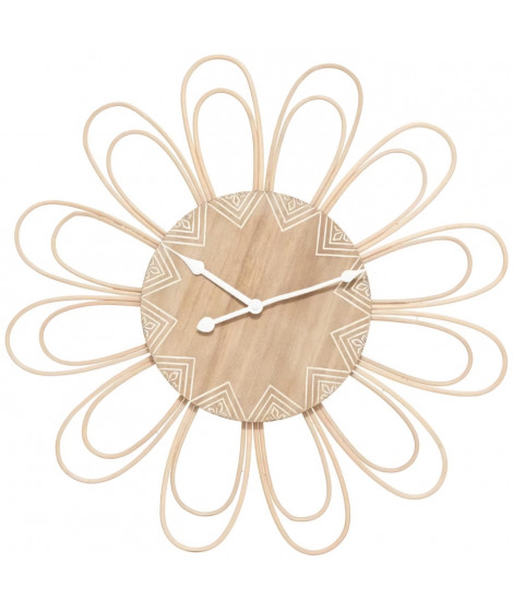 Horloge rotin fleur D58