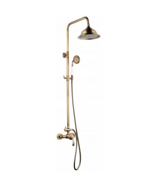 ROUSSEAU Colonne de douche avec robinet mitigeur mécanique Byron - Vieux bronze