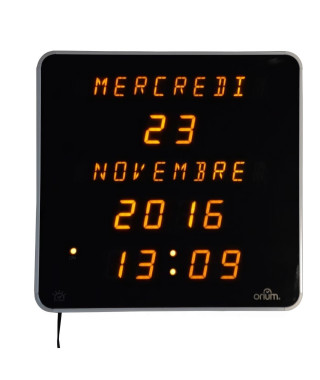 EPHEMERIS Horloge calendrier - Grands caracteres DST - Blanc - 28 cm