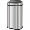 KITCHEN MOVE One-touch Poubelle de cuisine semi-automatique carrée - 50 L - Inox