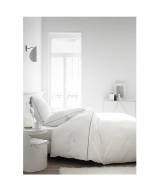 TODAY Parure de lit 240X260 2 personnes Percale uni blanc PREMIUM TODAY