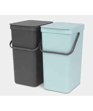 BRABANTIA Lot de 2 Poubelles de tri - 2x16 L