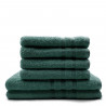 TODAY Lot de 4 Serviettes de bain 50 x 100 cm + 2 Draps de bain 70 x 130 cm Emeraude - 100% coton TODAY