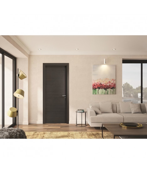 OPTIMUM Bloc Porte ajustable décor chene foncé MILANO - 204 x 83 cm - Gauche