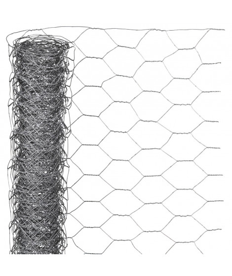 NATURE Maille hexagonale en acier galvanisé - Ø 13 mm - 1x2,50 m