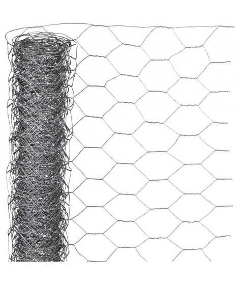 Nature Grillage métallique hexagonal 1 x 5 m 13 mm Acier galvanisé