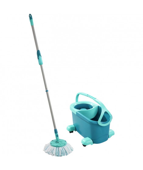 Kit de nettoyage sol Clean Twist Disc Mop Ergo Mobile 52102 Leifheit - Balai espagnol lave sol a franges seau a essorage rotatif