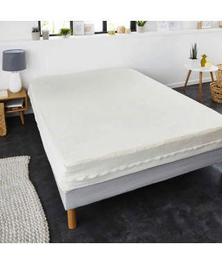 SWEETNIGHT Rénove-matelas housse intégrale ANDREA 180x200 cm - Blanc