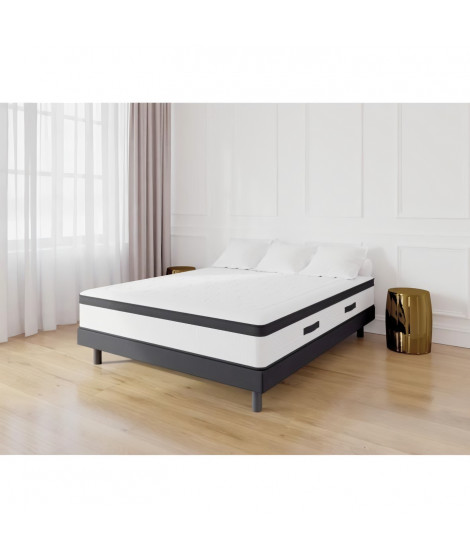 KIOTA  Ensemble Matelas + Sommier - 140x190cm - Mousse et mémoire de forme  -29 cm - FOAMY