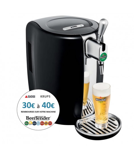 SEB VB310E10 Beertender Noir/Chrome Machine a biere pression, Tireuse a biere, Pompe a biere, Fût 5L, Indicateur température