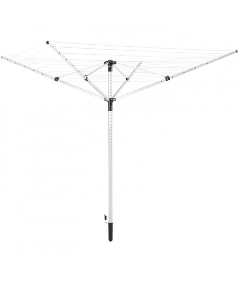 Leifheit 85355 - Séchoir parapluie LinoPush 400 - Etendoir extérieur rotatif 40m - Séchoir a linge avec douille - Hauteur rég…