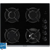 BRANDT BPG6413B Plaque de cuisson gaz - 4 foyers - L 51 x P 58 cm - Revetement verre - Noir