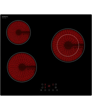 Plaque de cuisson vitrocéramique OCEANIC 3 foyers  L56 x P49 cm OCEATV3Z60