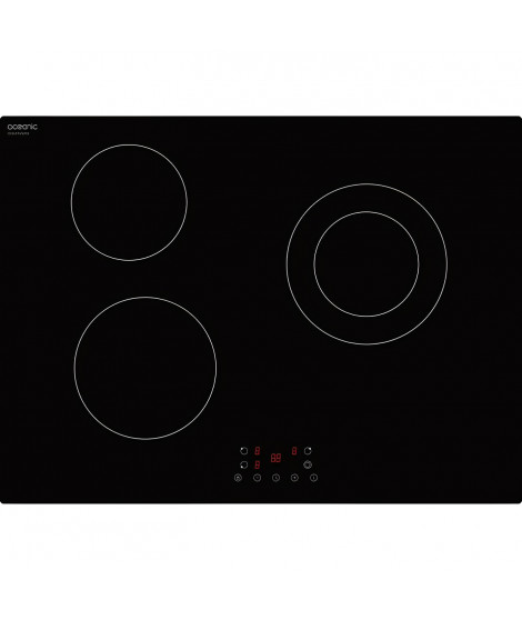 Plaque de cuisson vitrocéramique OCEANIC 3 foyers L70 cm avec encastrement 56 x 49 cm OCEATV3Z70