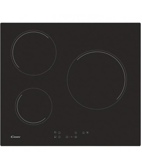 CANDY CH63CT - Plaque de cuisson vitrocéramique - 5500W - 3 foyers - Noir