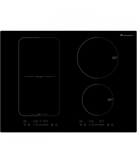 Plaque de cuisson a induction CONTINENTAL EDISON 4 foyers zone modulable Largeur L70 x P52 cm CETI4Z70FLEX