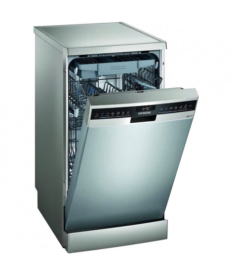 Lave-vaisselle pose libre SIEMENS SR25ZI11ME iQ500 - 10 couverts - Induction - L45cm - Home Connect - 43dB - Inox