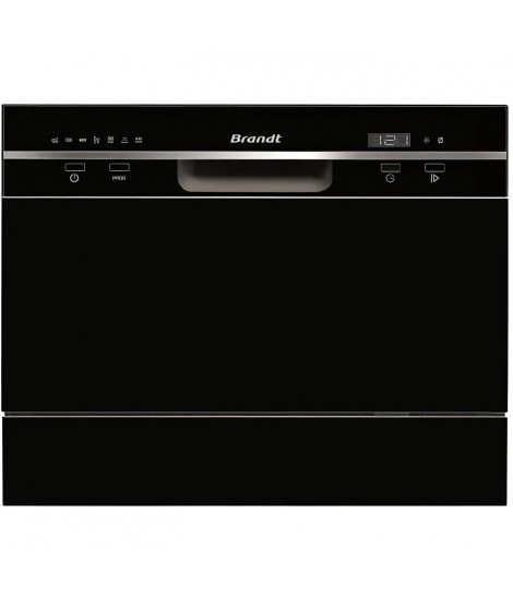 Lave-vaisselle compact pose libre BRANDT DFC6519B - Induction - 6 couverts - L55cm - 49 dB - Noir
