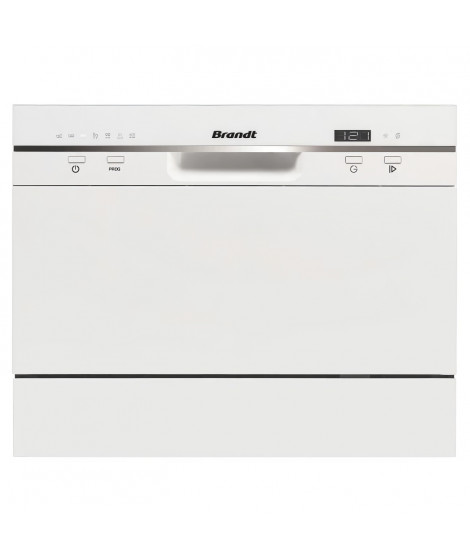 Lave-vaisselle compact pose libre BRANDT DFC6519W - Induction - 6 couverts - L55cm - 49 dB - Blanc
