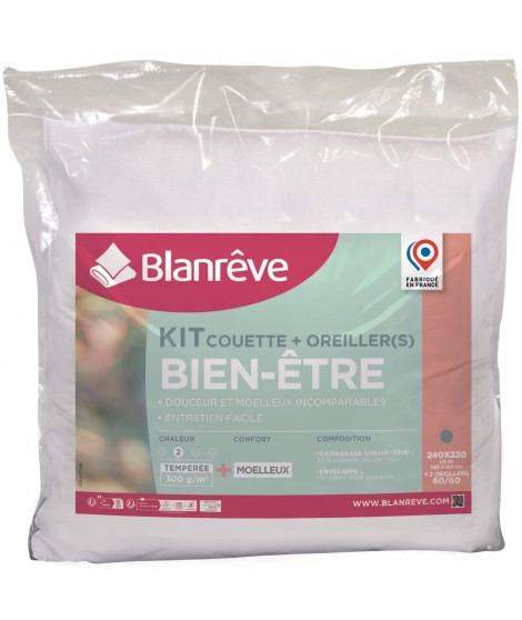 Kit couette + oreillers - Microfibre - BLANREVE