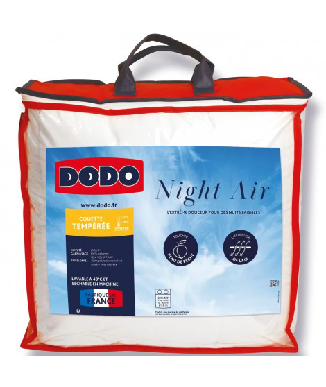 Couette Night Air - Tempérée - Blanc - 220 x 240 cm - Enveloppe 100% polyester - DODO