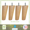 Jeu de pieds fuseau ronds incliné en bois Ø 5,4 cm - H 13,5 cm - Lot de 4