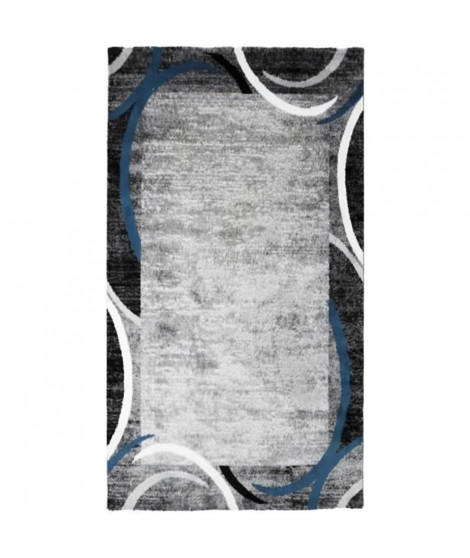 SUBWAY ENCADRE Tapis de couloir en polypropylene - 80 x 150 cm - Bleu