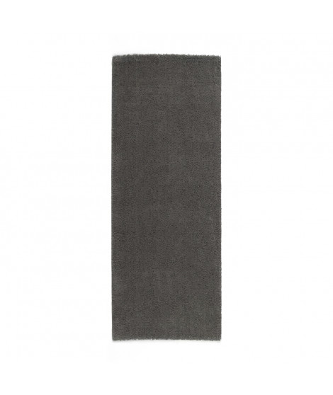 NAZAR TRENDY Tapis de couloir Shaggy en polypropylene - 80 x 300 cm - Gris anthracite