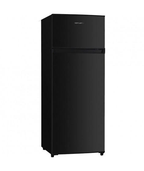 SCHNEIDER SCDD205SCB - Réfrigérateur congélateur haut - 205L (168 + 37) - Statique L54.5 x H142.6 cm - Noir
