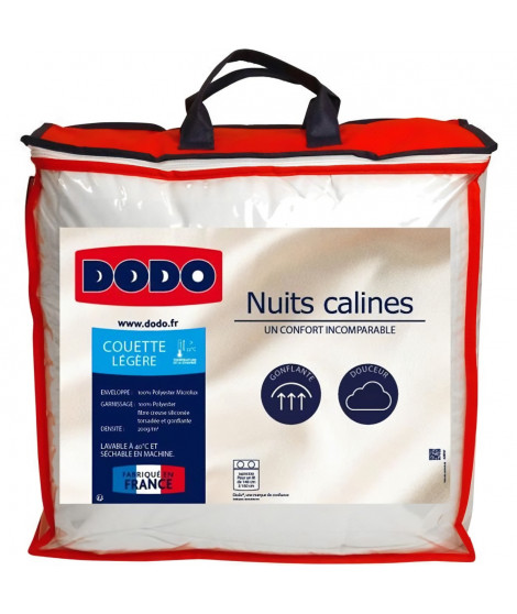 DODO Couette légere 220x240 - 100% Polyester Microlux - NUITS CALINES