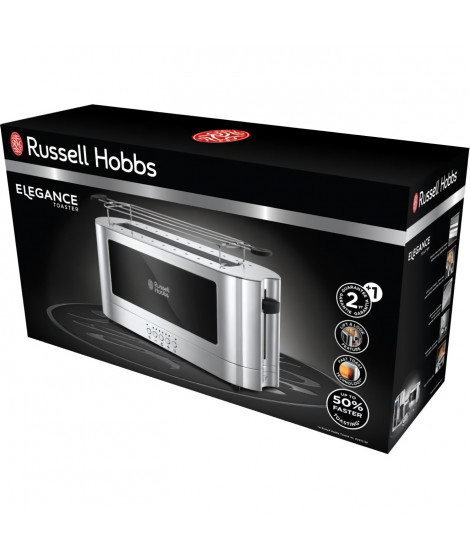 Russell Hobbs 23380-56 Toaster Grille Pain 1 Fente Spécial Baguette Elegance - Acier Chromé