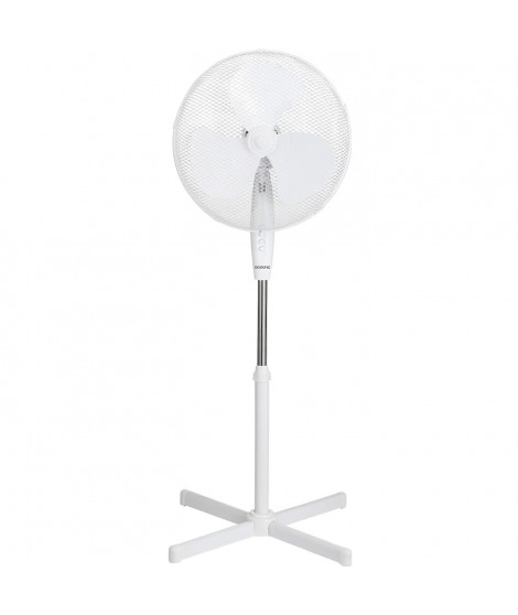 Ventilateur sur pied OCEANIC - 45W - Diametre 40 cm - Hauteur réglable - Oscillation - Blanc