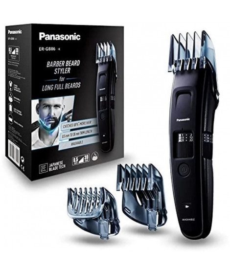 Panasonic - Personalcare ER-GB86-K503 | Tondeuse barbe - Spécial barbes longues 58 Réglages 3 accessoires 50 min d'autonomie …