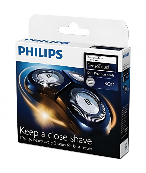PHILIPS RQ11/50 -Tetes de rasage Shaver Series 7000 SensoTouch - 100 % étanche - GyroFlex 2D - Super Lift&Cut