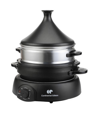 Tajine Electrique 3 en 1 CONTINENTAL EDISON TA1000B - 2 Litres - Noir