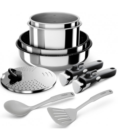 BACKEN 392009 - Batterie de cuisine - Set de Poeles et Casseroles - Inox - 9 Pieces - Tous Feux dont Induction