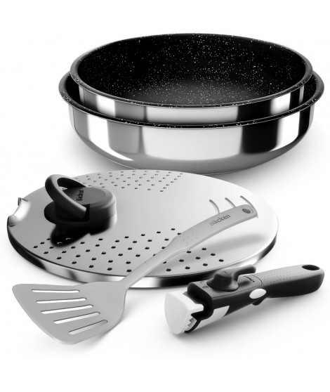 BACKEN 391505  - Set de Poeles - Inox -  5 Pieces - Tous Feux dont Induction