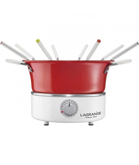 LAGRANGE Fondue festiv' avec ramequin - 900W - 8 fourchettes a fondue - Caquelon 1,2L