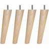 Jeu de pieds fuseau ronds incliné en bois Ø 5 cm - H 19,5 - Lot de 4