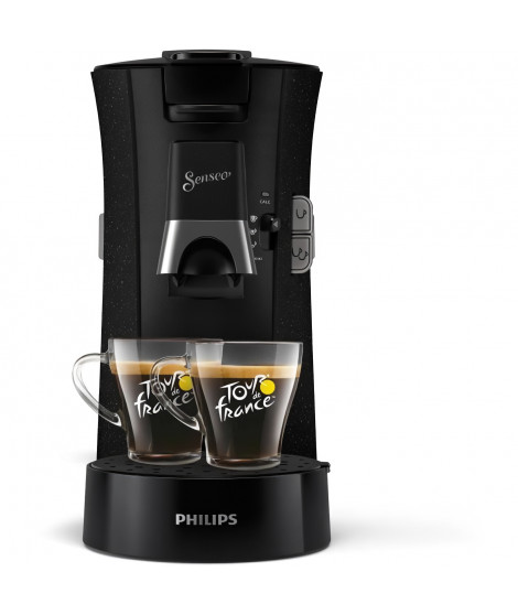 Machine a café a dosettes PHILIPS SENSEO Select Eco Noire + 2 tasses - CSA240/22  - Tour de France