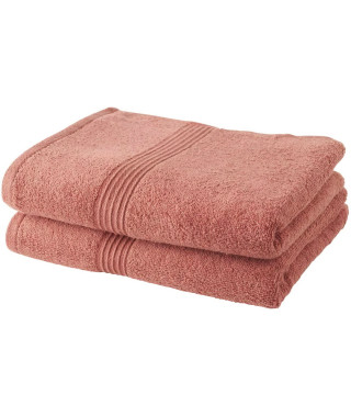 TODAY Lot de 2 Serviettes de Bain 100% coton - 50x100 cm - Terracotta