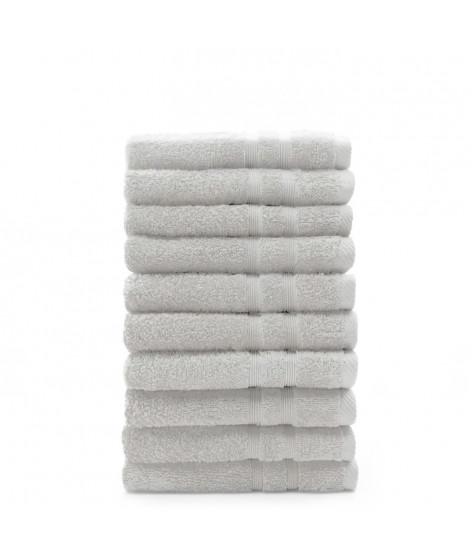 TODAY Lot de 10 Serviettes de toilette Chantilly - 100% Coton - 50 x 100 cm TODAY